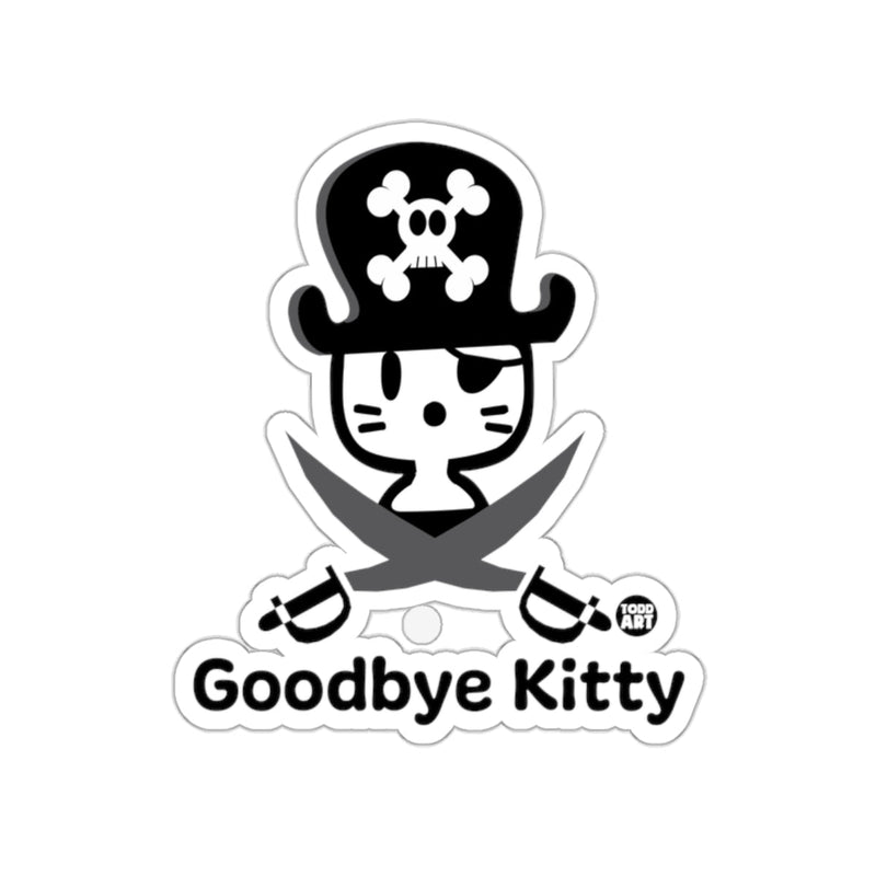 Load image into Gallery viewer, Goodbye Kitty Pirate with Swords Sticker Design
