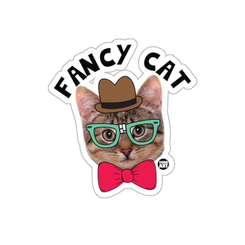 Load image into Gallery viewer, Fancy Cat with Hat and Bowtie Sticker Design
