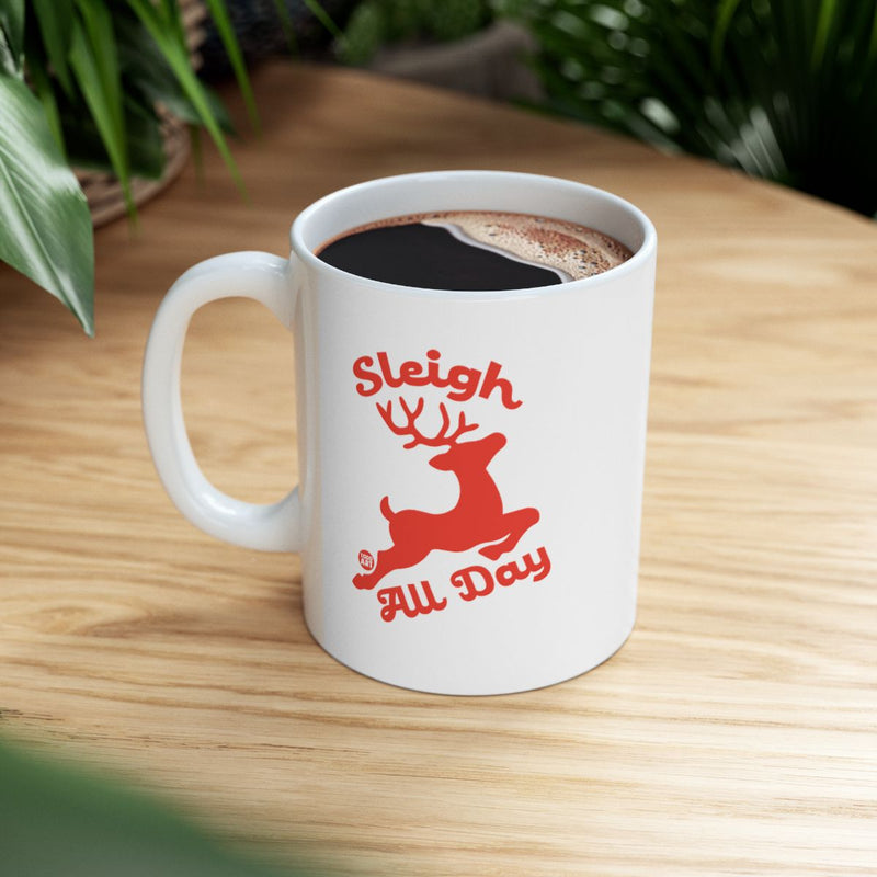 Load image into Gallery viewer, Sleigh All Day Festive Reindeer Coffee Mug Product
