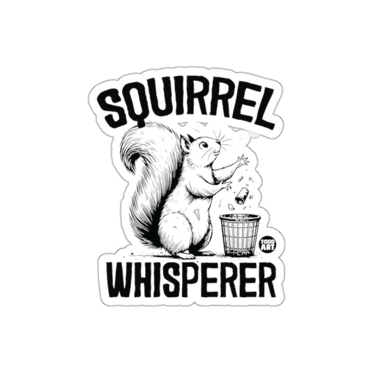 Squirrel Whisperer Throwing Trash into Bin Art sticker