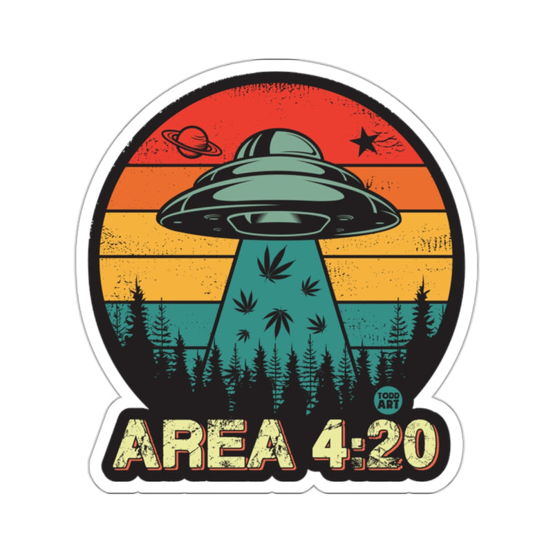 Load image into Gallery viewer, Area 4:20 UFO Alien Cannabis Retro Sunset 
