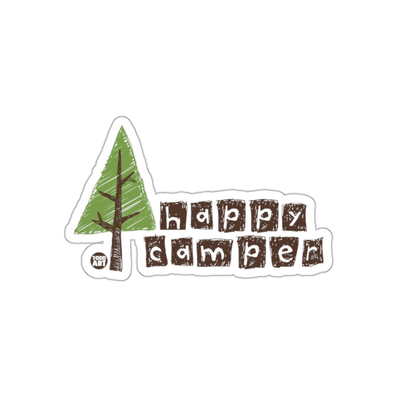 Load image into Gallery viewer, Happy Camper Tree Sticker Camping Enthusiast Sticker
