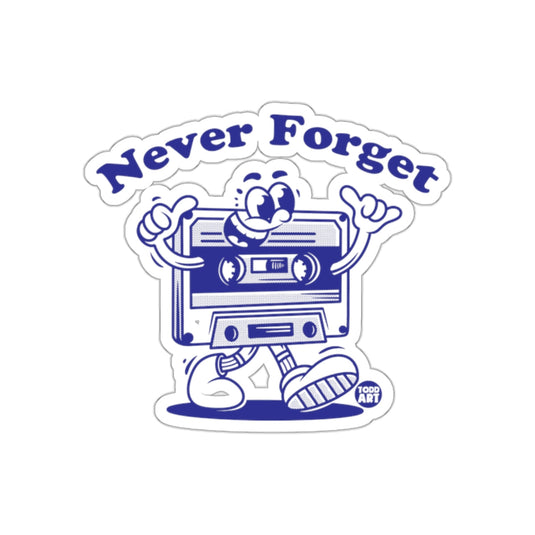 Never Forget Retro Cassette Tape Cartoon Character sticker