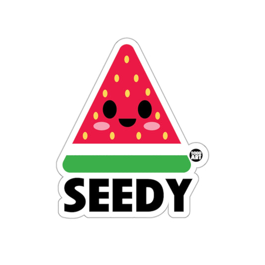 Seedy Smiling Watermelon Cartoon Sticker Design