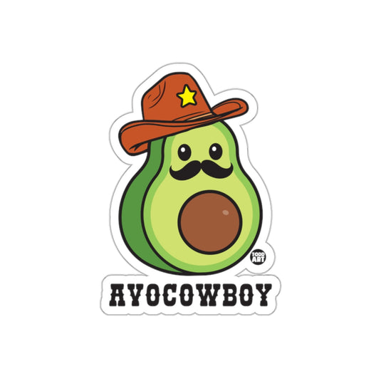 Avocado Cowboy Cartoon Character Sticker Toy