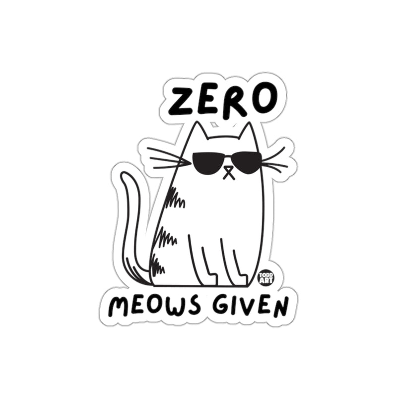 Load image into Gallery viewer, Zero Meows Given Cat with Sunglasses Sticker
