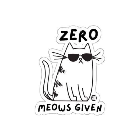 Zero Meows Given Cat with Sunglasses Sticker