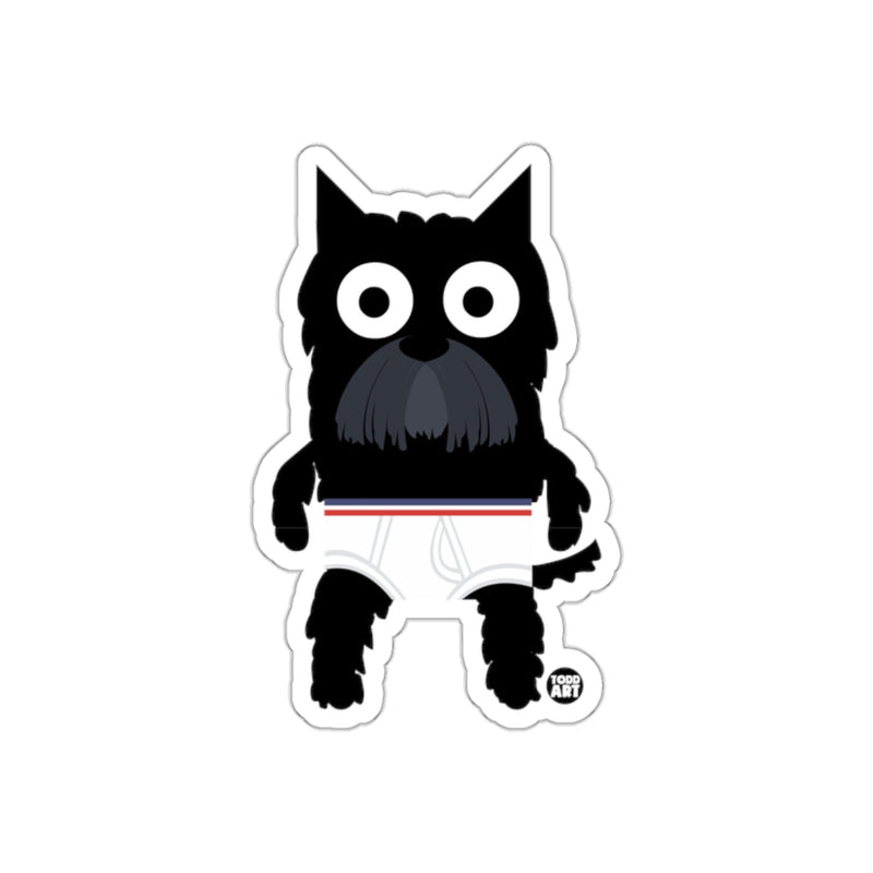 Load image into Gallery viewer, Cute Black Cartoon Dog in White Shorts Sticker Product
