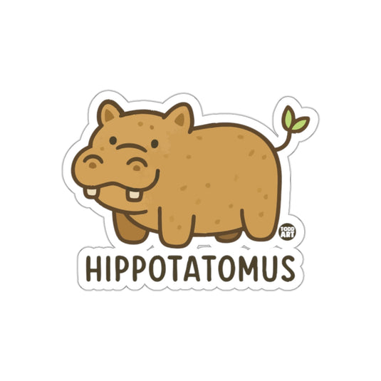 Cute Hippotatomus Cartoon Funny Hippo Sticker