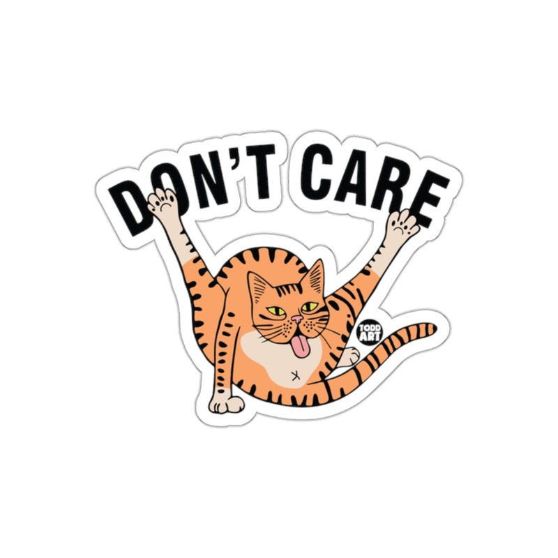 Load image into Gallery viewer, Don't Care Ginger Cat with Attitude Funny Animal sticker
