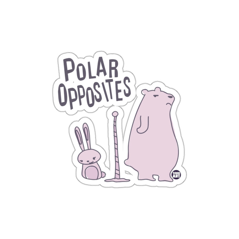 Load image into Gallery viewer, Polar Opposites Cartoon Bear and Bunny Sticker
