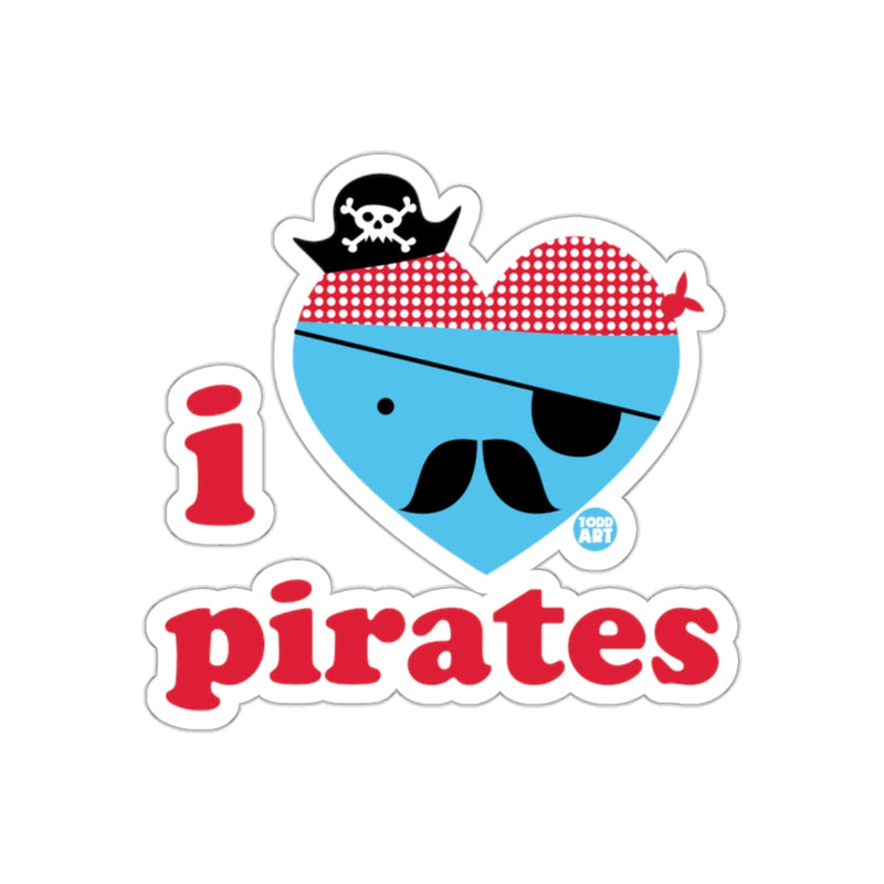 Load image into Gallery viewer, I Love Pirates Graphic Design Sticker Product
