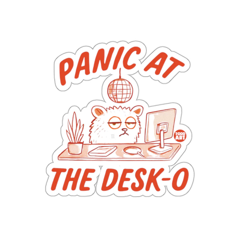 Load image into Gallery viewer, Panic At The Desk-O funny office sticker
