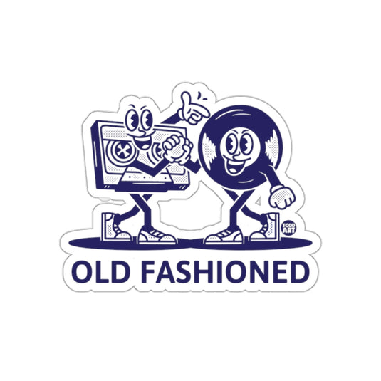 Retro Tunes Old Fashioned Cassette and Vinyl Record sticker