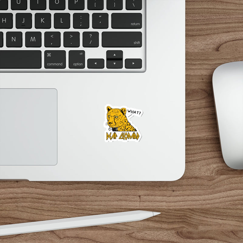 Load image into Gallery viewer, Leopard with Glasses What? Cat Sticker Decal
