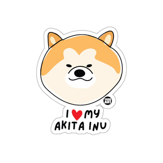 I Love My Akita Inu Todd Art Sticker Product