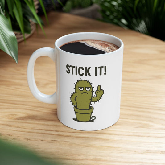 Stick It Cactus Mug with Fun Middle Finger Design