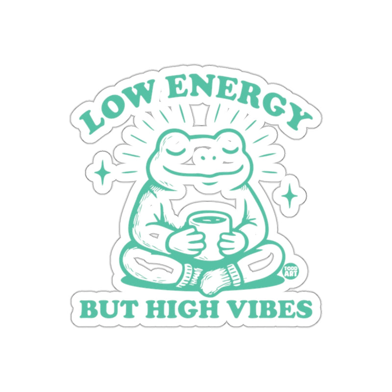 Load image into Gallery viewer, Low Energy But High Vibes Frog Sticker or Decal
