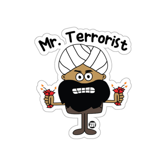 Mr Terrorist Todd Art Character with Bombs sticker