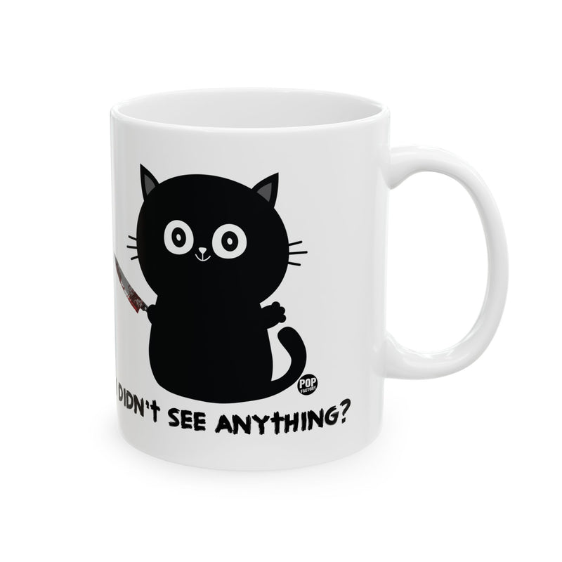 Load image into Gallery viewer, Didn&#39;t See Anything Cat Knife Mug
