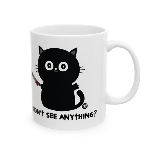 Didn't See Anything Cat Knife Mug