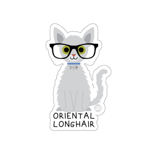 Oriental Longhair Cat with Glasses Sticker