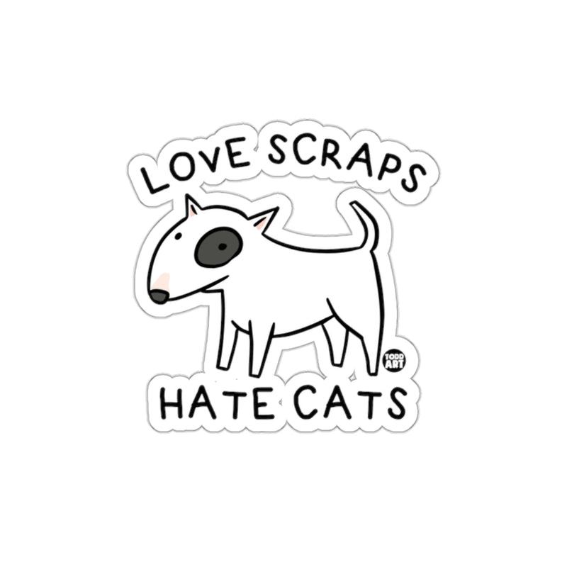 Load image into Gallery viewer, Love Scraps Hate Cats Cartoon Dog Sticker
