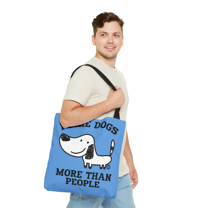 Load image into Gallery viewer, Like Dogs More Than People Tote Bag, Cute Dog Totes, Dog Mom Bag, New Dog Owner Gift, Dog Rescue Tote
