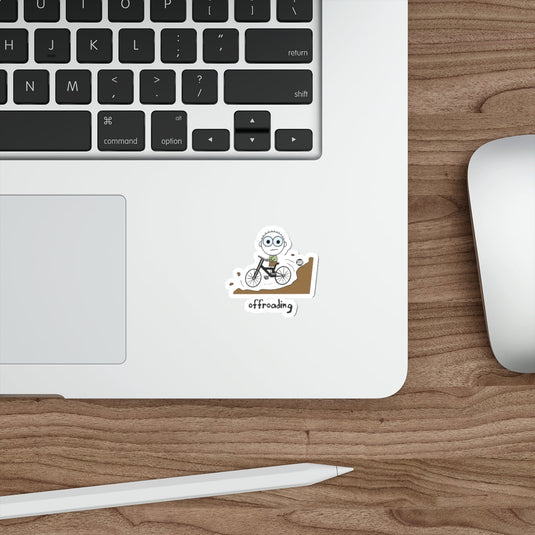 Cute Offroading Cartoon Character Laptop Sticker