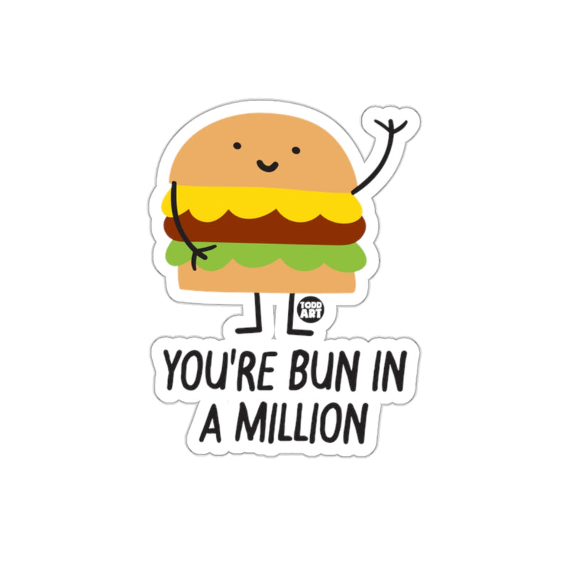 Load image into Gallery viewer, Cute Burger with Text You're Bun In A Million Sticker
