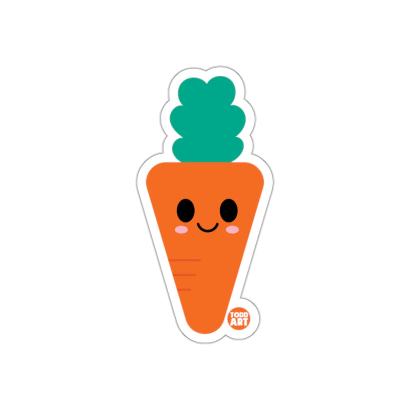 Load image into Gallery viewer, Cute Smiling Carrot With Green Leafy Top Sticker
