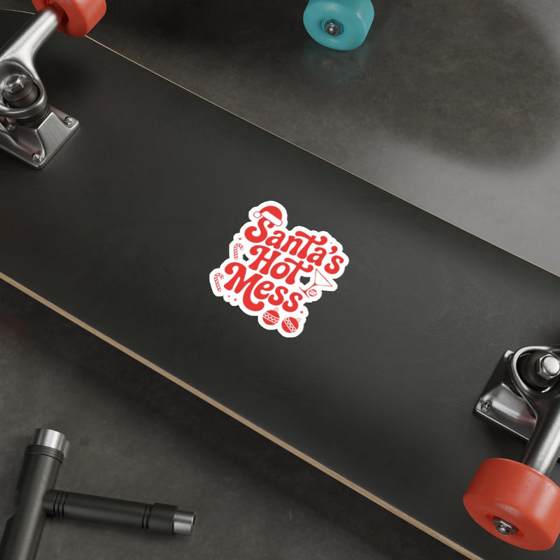 Load image into Gallery viewer, Santa's Hot Mess Funny Christmas Holiday Sticker 
