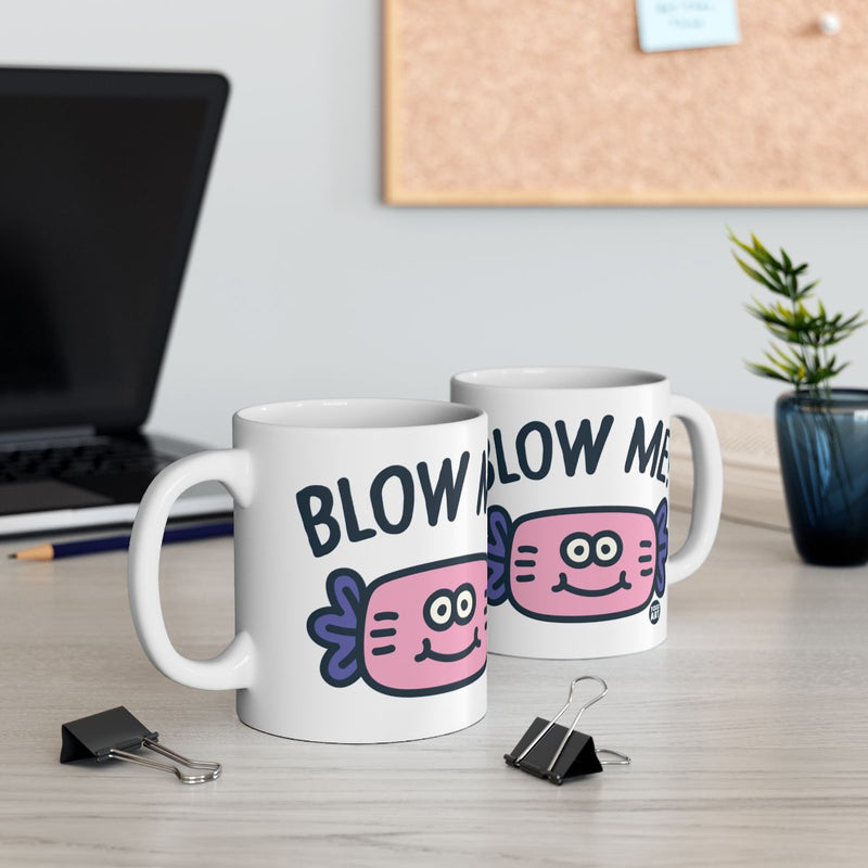 Load image into Gallery viewer, Blow Me Cartoon Fish Graphic Fun White Mug Product
