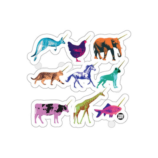 Vibrant Multicolored Animal Unicorn sticker Set