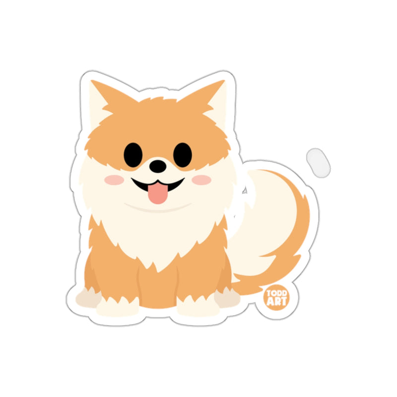 Load image into Gallery viewer, Cute Cartoon Fluffy Dog Illustration Sticker Design
