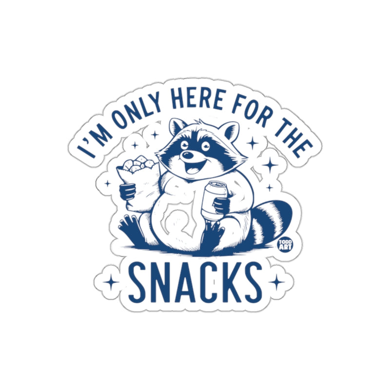 Load image into Gallery viewer, I'm Only Here For The Snacks Cute Raccoon Funny sticker
