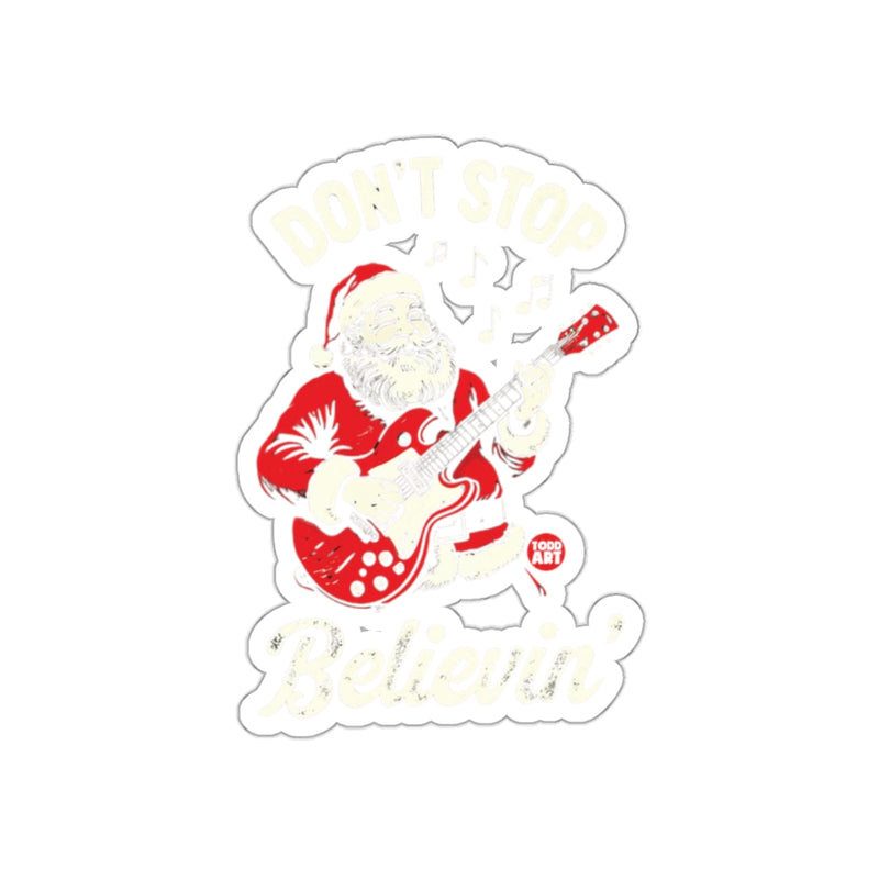 Load image into Gallery viewer, Don't Stop Believin' Santa Playing Guitar Sticker
