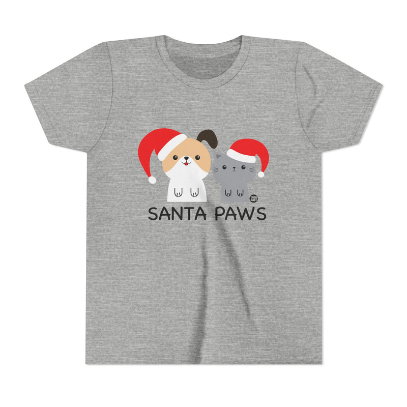 Load image into Gallery viewer, Santa Paws Kids Christmas Tee, Cute Dog and Cat Holiday Children&#39;s Shirt, Santa Dog and Cat Xmas Tee Kids
