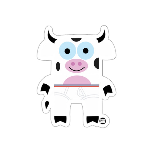 Cute Cartoon Cow with Diaper Sticker for Kids
