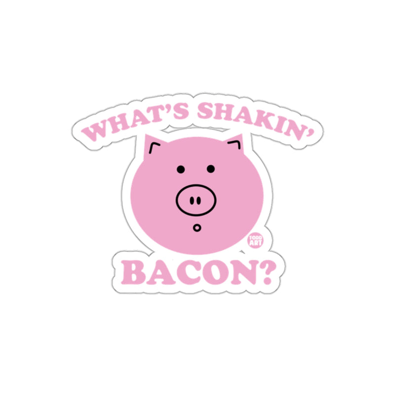 Load image into Gallery viewer, What's Shakin' Bacon Pink Pig Face Funny Animal sticker
