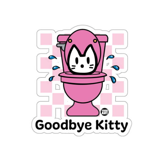 Goodbye Kitty Cartoon Design Fun Sticker