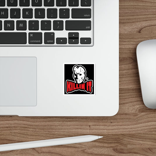 Scary Hockey Mask Killin It Design Horror Movie Sticker 