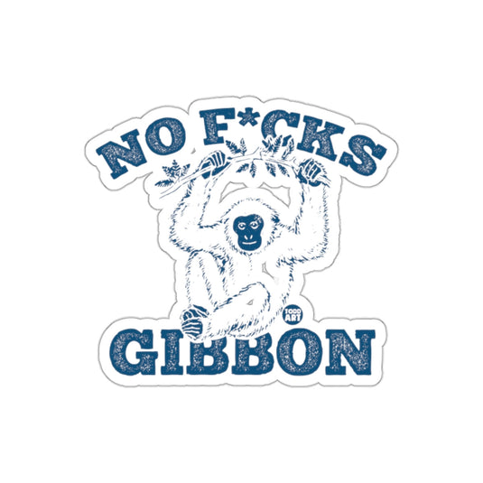 No F*cks Gibbon Funny Sticker for Humor Lovers