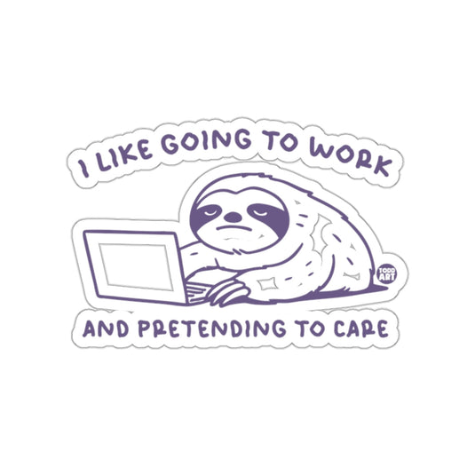 I Like Going to Work Sloth Design Funny Office sticker