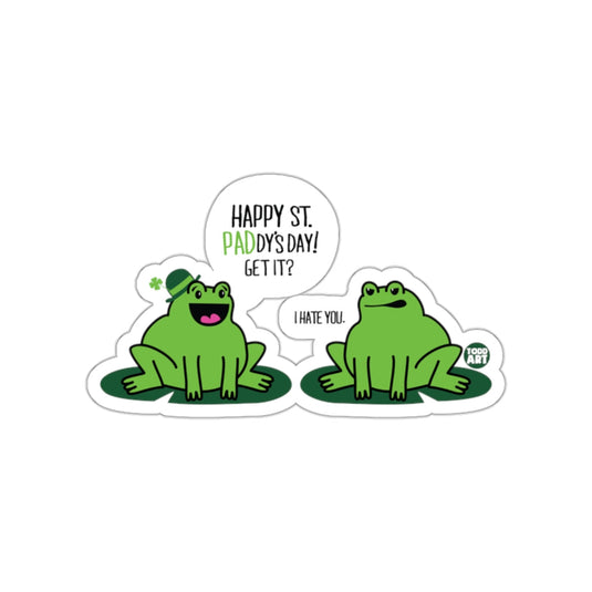 Funny St. Paddy's Day Frogs Sticker Set for Celebration