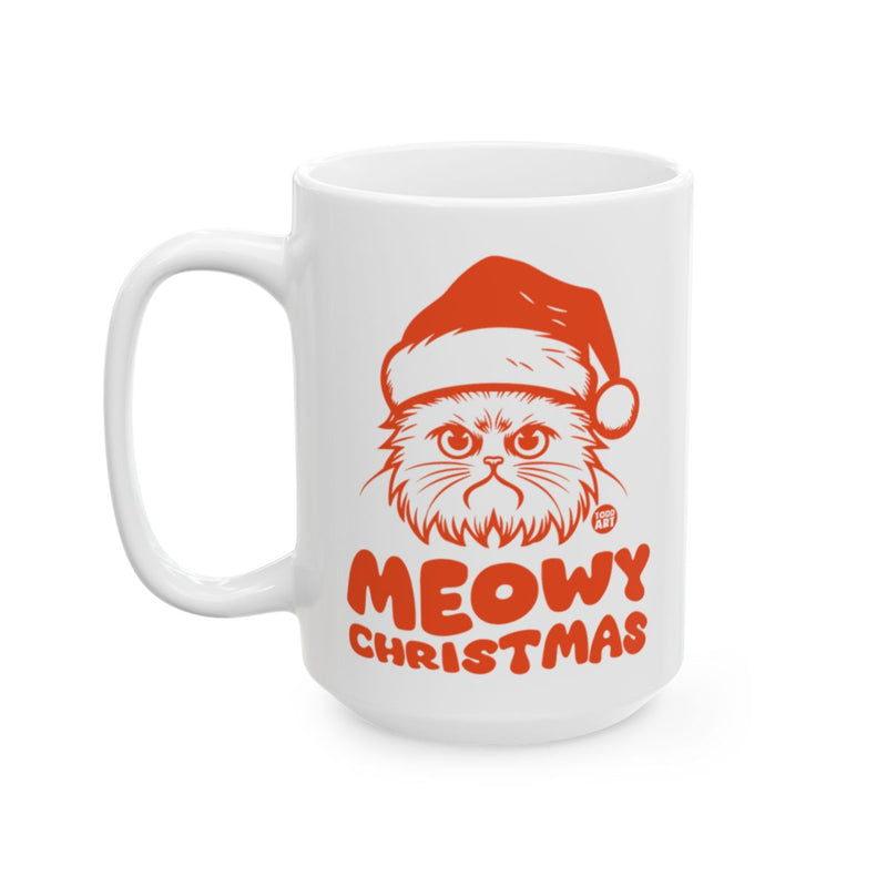 Load image into Gallery viewer, Meowy Christmas Cute Cat Wearing Santa Hat Mug
