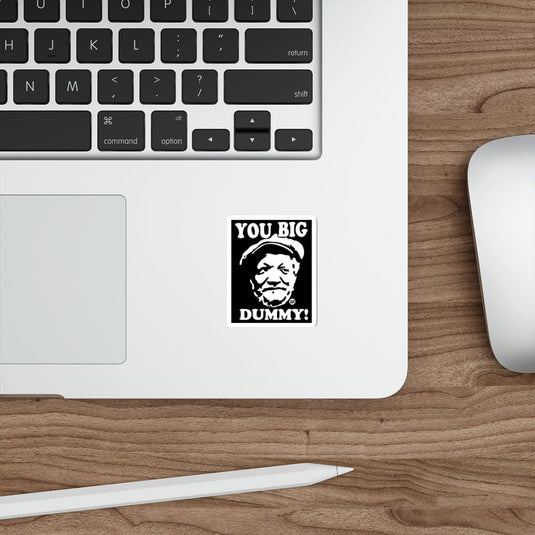 Bold Funny Retro Man Character YOU BIG DUMMY! sticker
