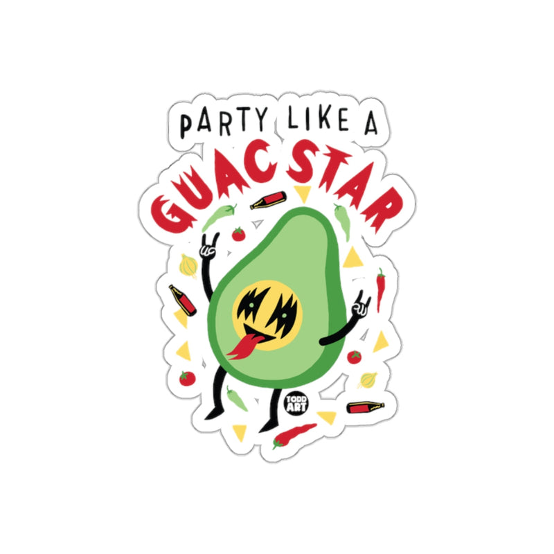 Load image into Gallery viewer, Party Like a Guac Star funny avocado sticker
