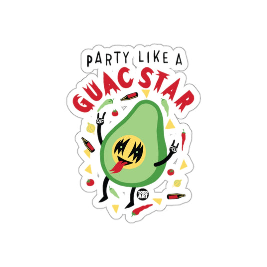 Party Like a Guac Star funny avocado sticker