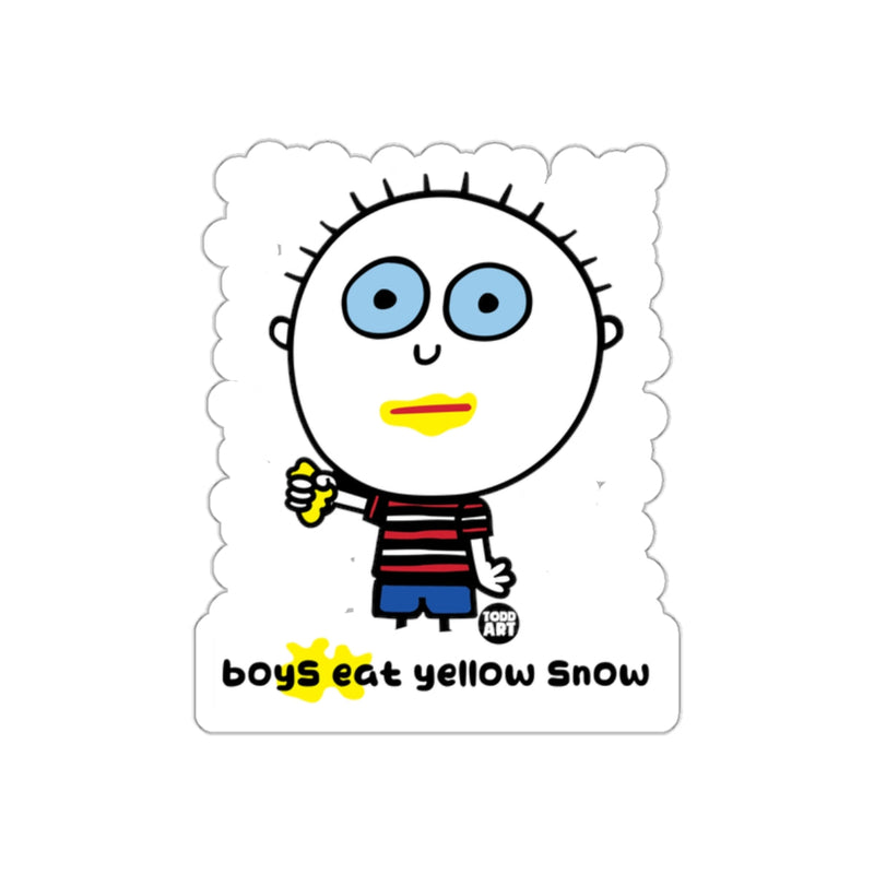 Load image into Gallery viewer, Boys Eat Yellow Snow Funny Cartoon Sticker
